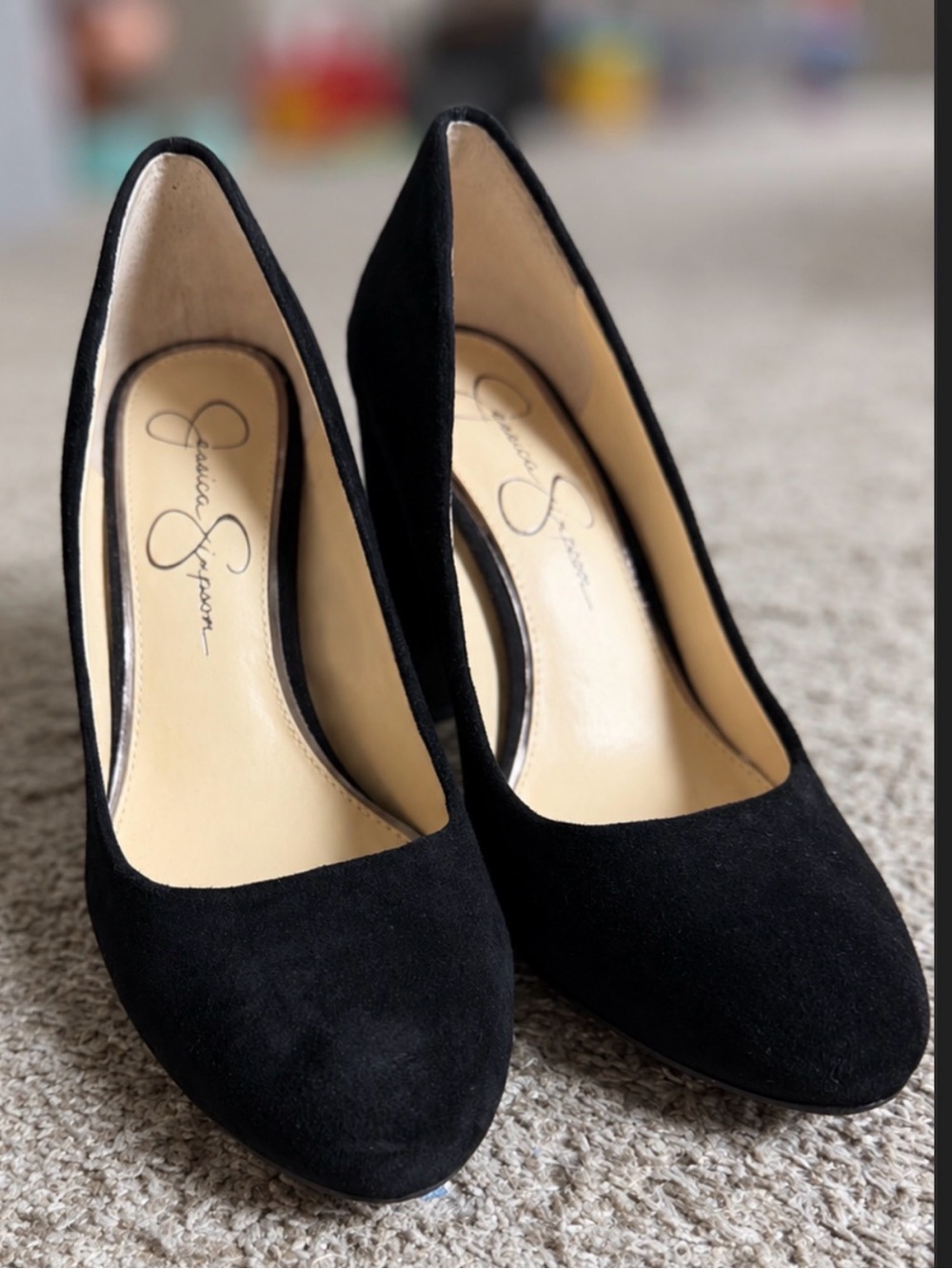 Jessica Simpson Black Suede Pointed-Toe Pumps